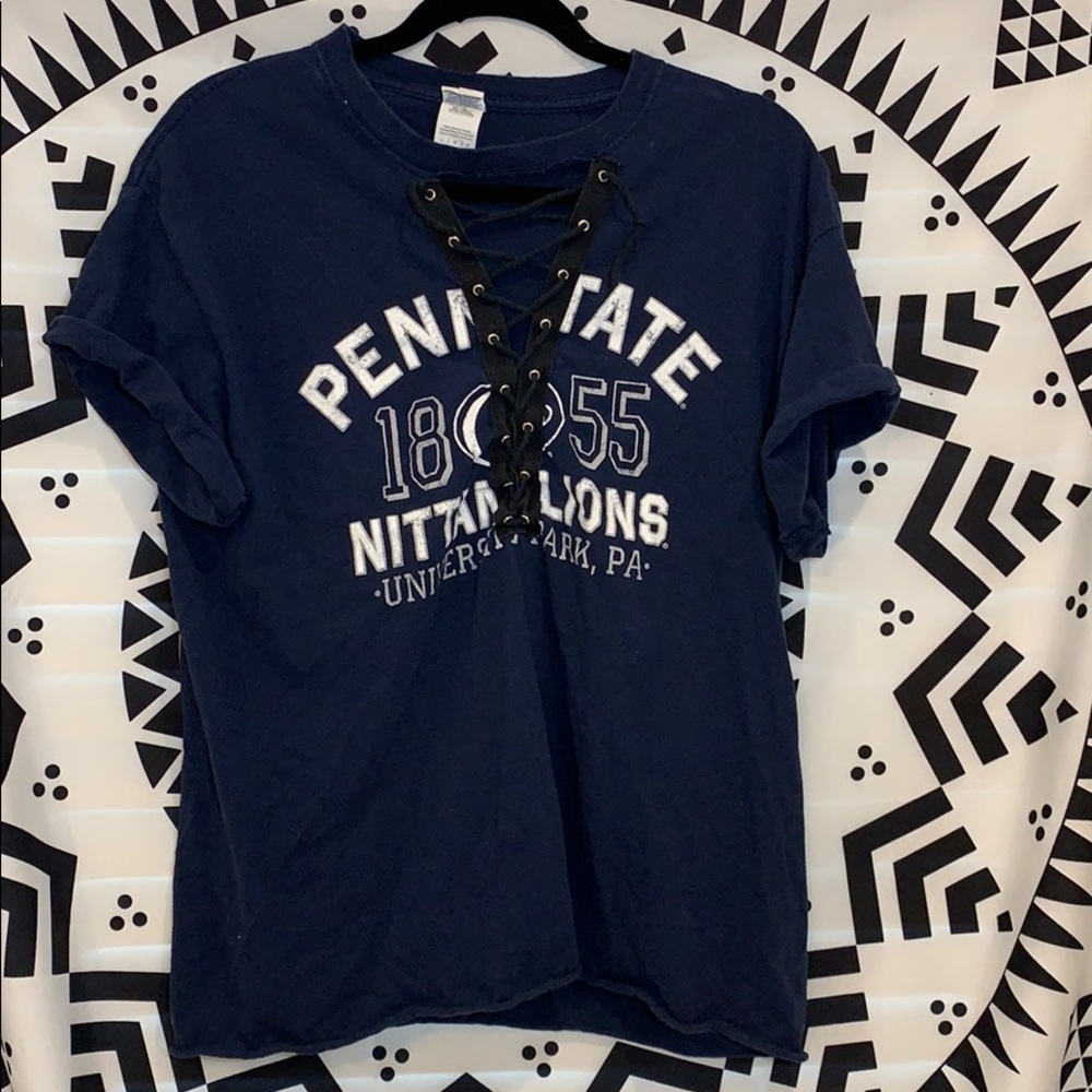 lace up Penn State shirt